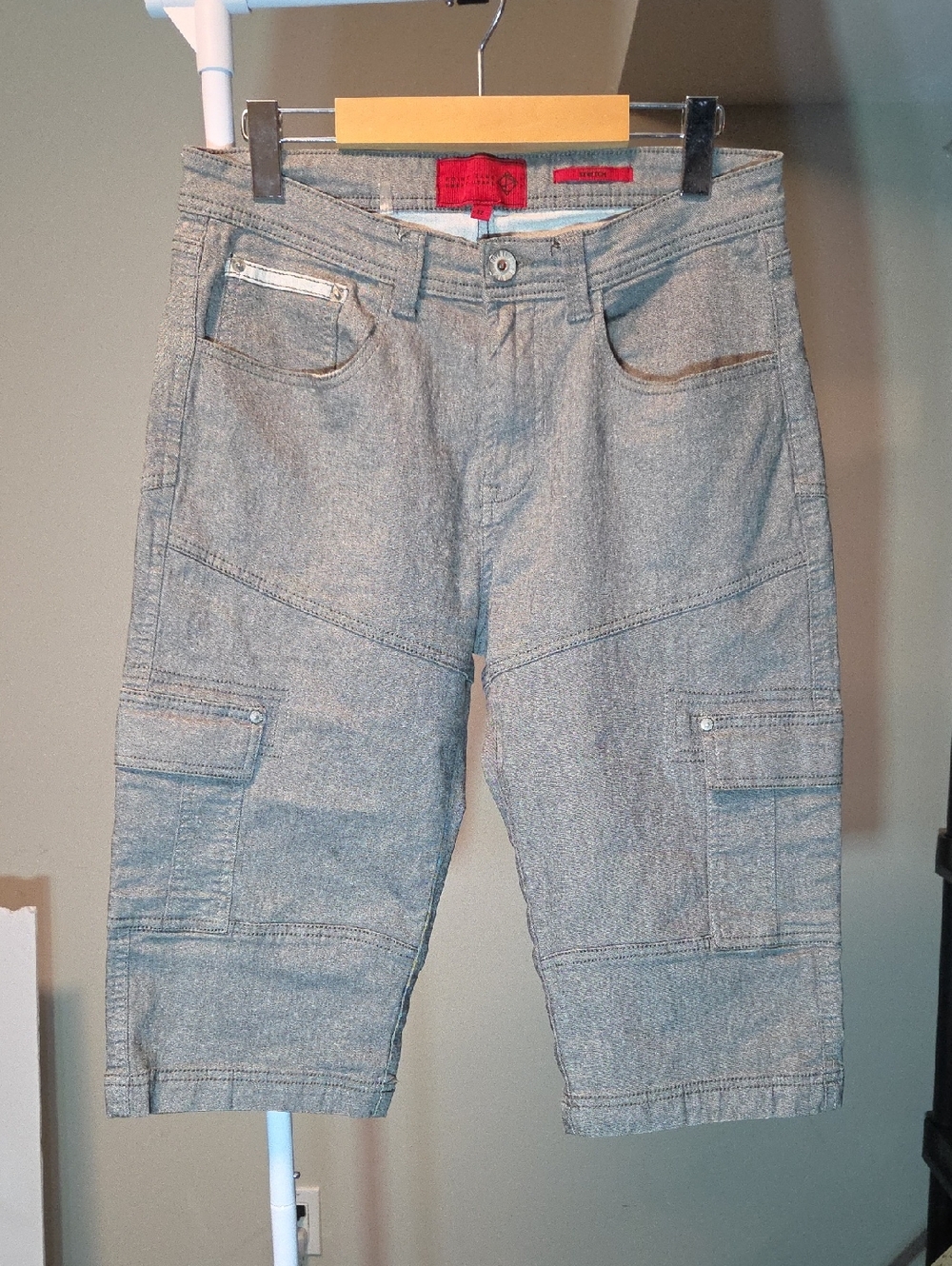 Point Zero Gray Cargo Shorts Bermuda Utility Waist 32 Utility Skater